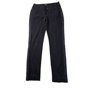 Cabi sz 4 black mixed media sd striped career casual work pants EUC stretch